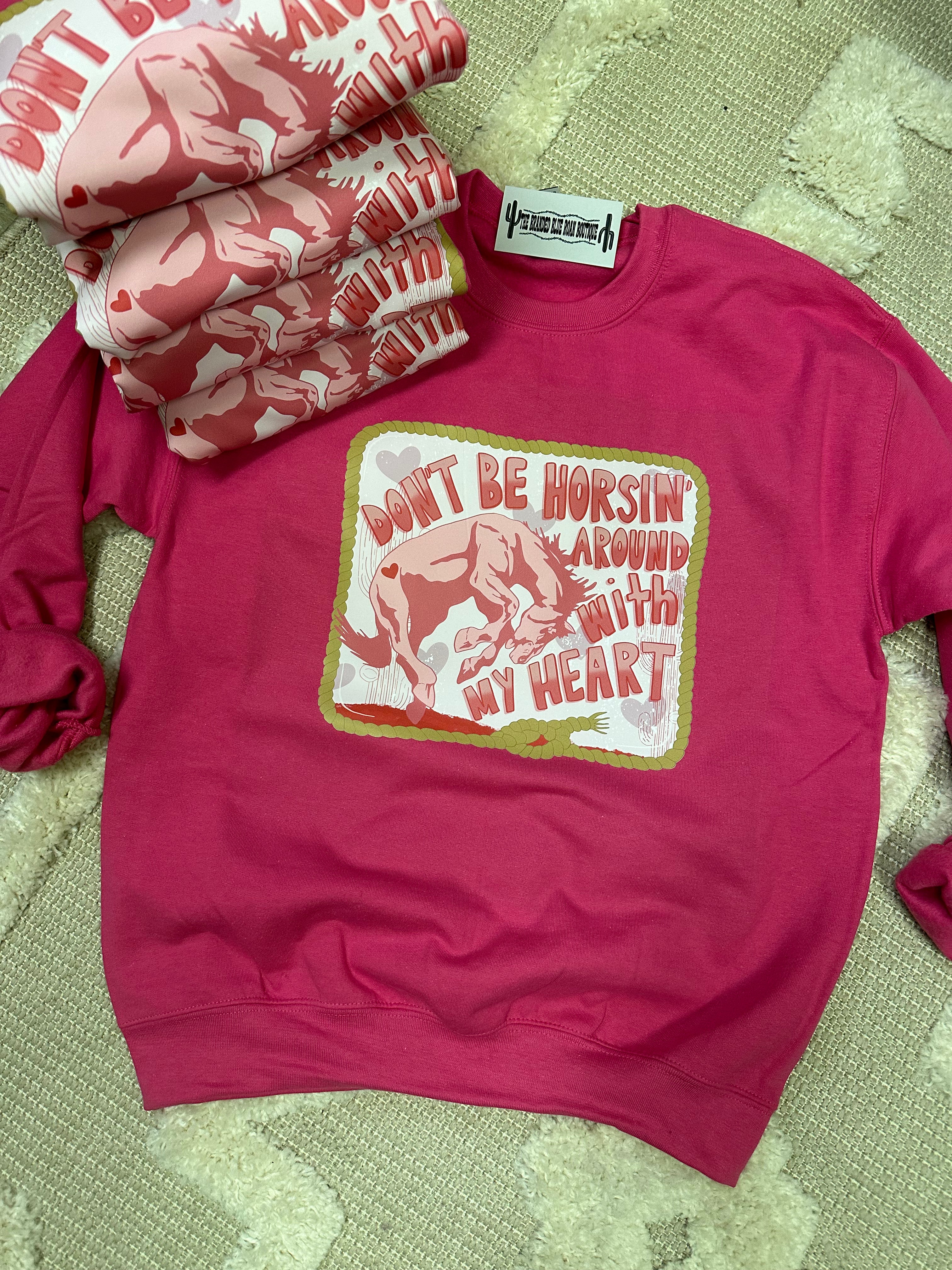 Don’t be horsin around with my heart valentines Graphic