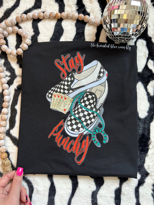 Stay Punchy Checkered Vans Tee