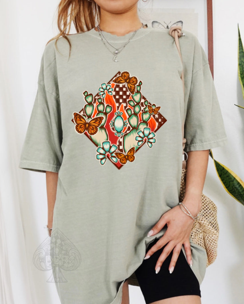 Checkered Flames Graphic Tee - RTS