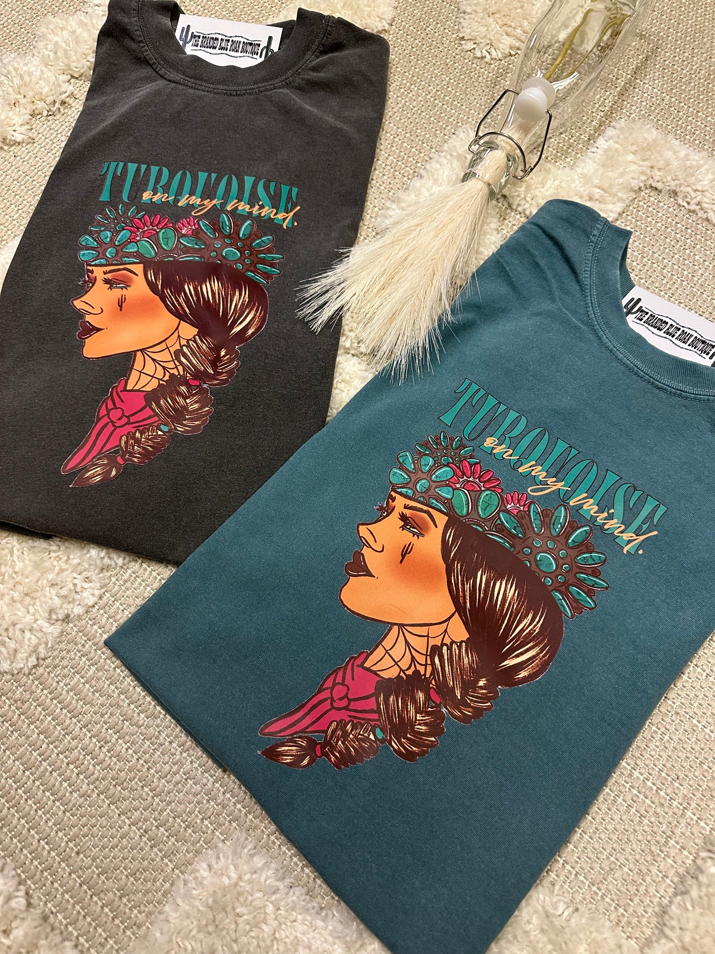 Turquoise on my mind graphic tee - Comfort Colors