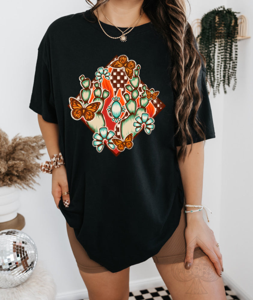 Checkered Flames Graphic Tee - RTS