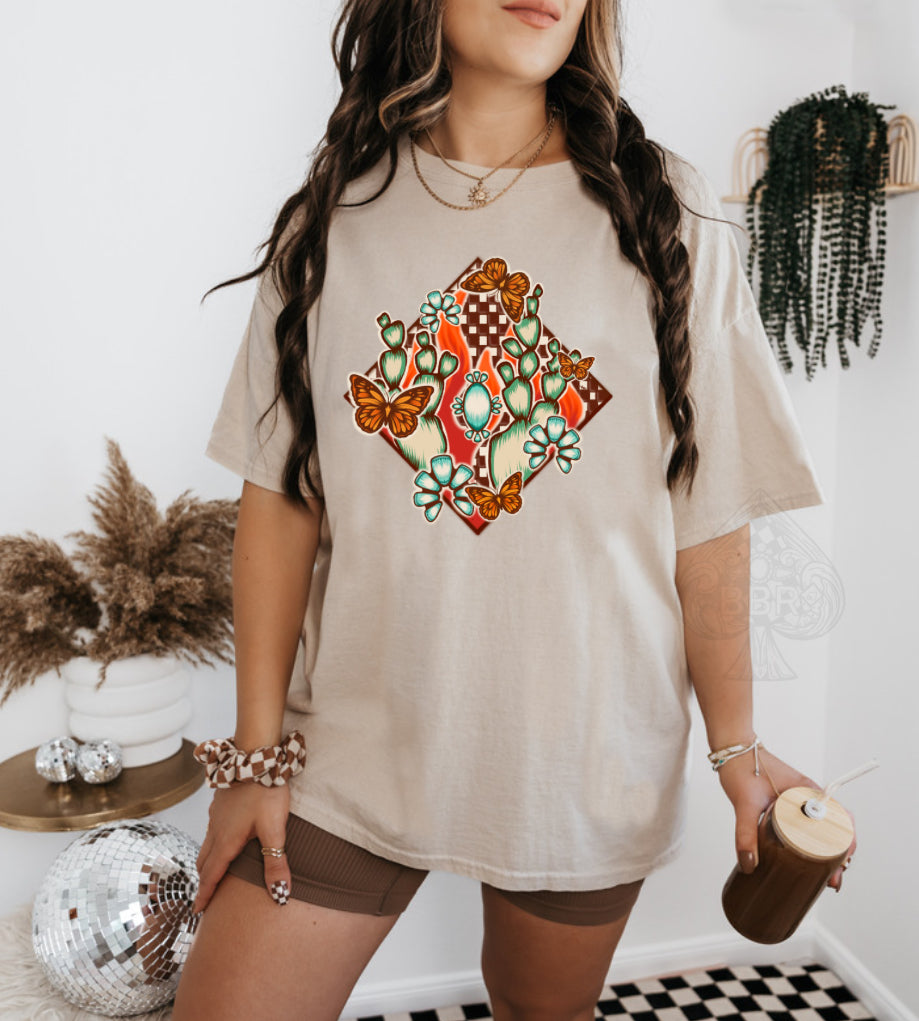 Checkered Flames Graphic Tee - RTS