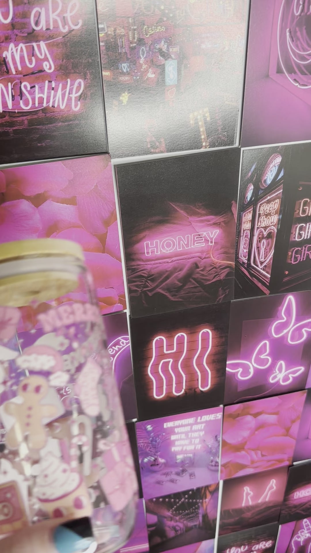 Pink Merry Christmas Glass Libbey Cup