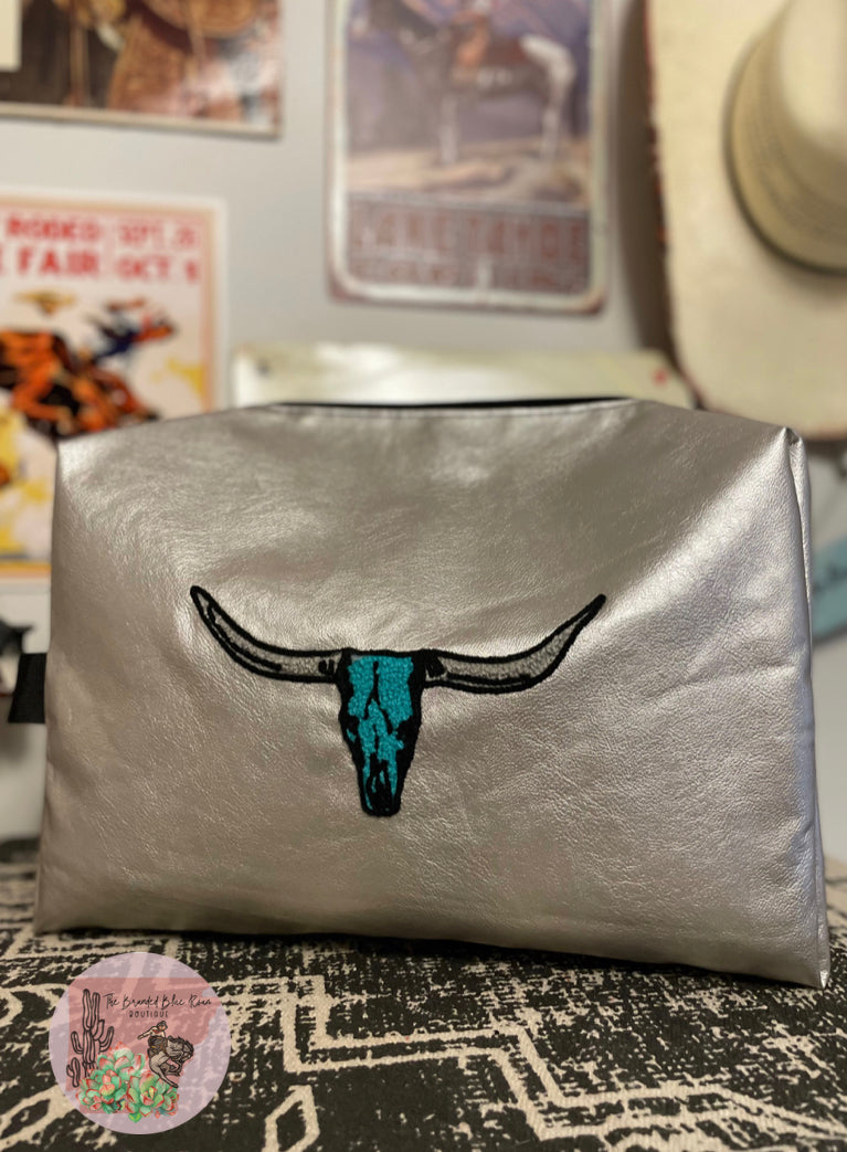 Turquoise Steer Traveler Bag