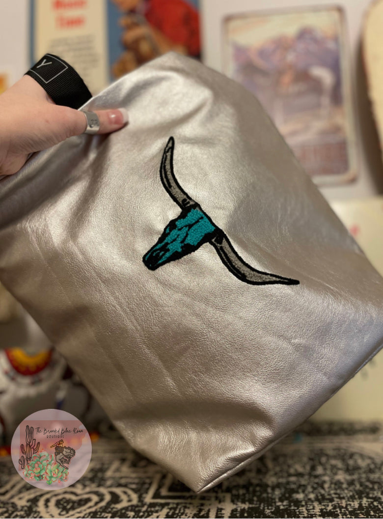 Turquoise Steer Traveler Bag